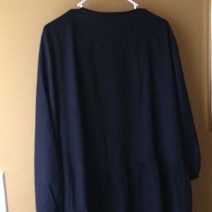 Dark Blue Junarose lace yoke women top